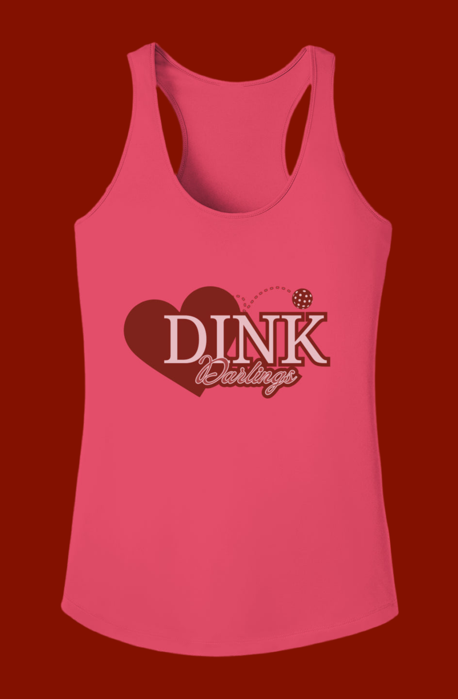 Pickleball Tank Performance Tennis Tank Too Athletic Dink Darling Pink Women’s 60+ Senior Old